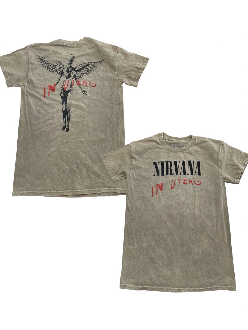 NIRVANA In Utero Logo Size S Beige Tee (Retail $25)